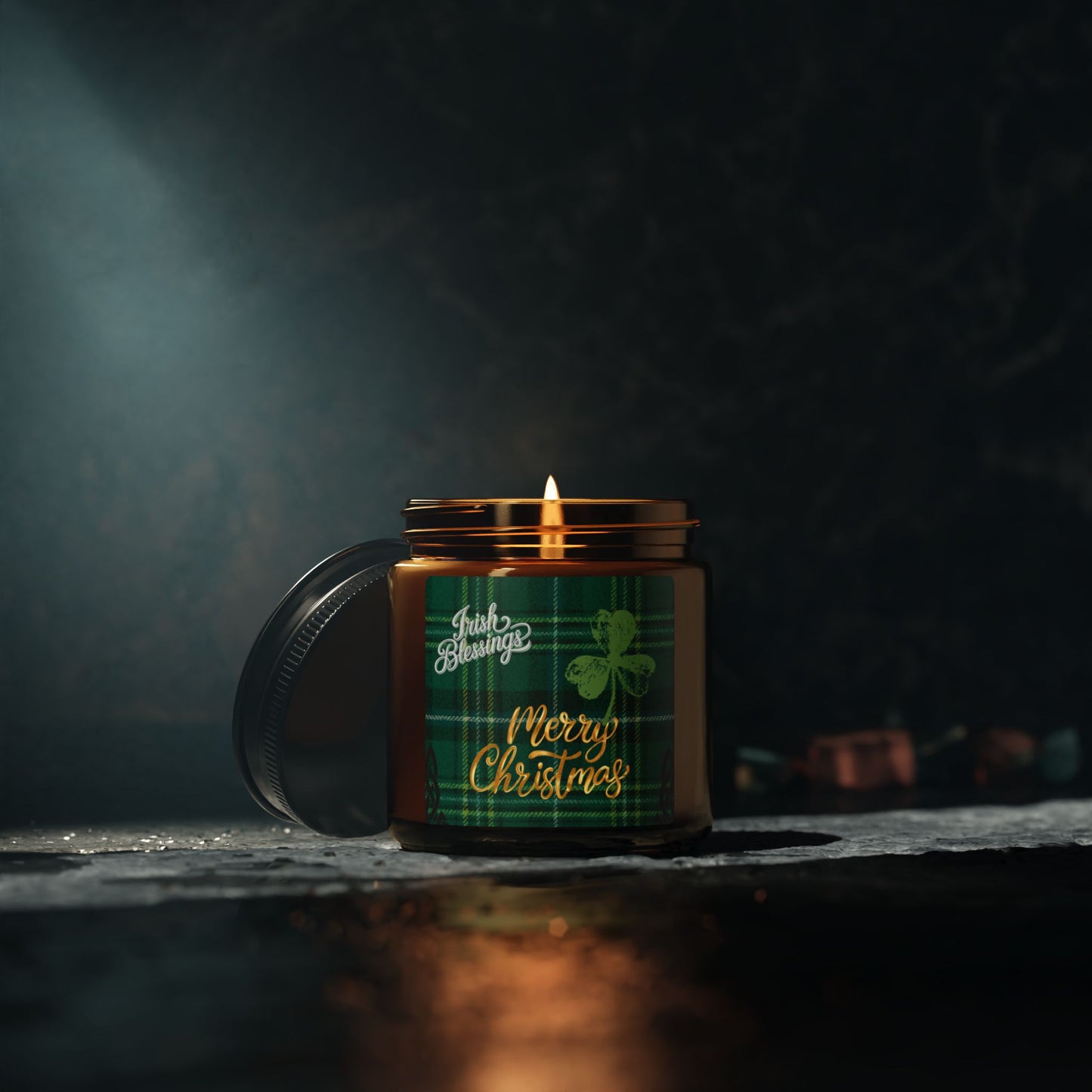 Festive Scented Soy Candle, Irish Blessings Candle, Merry Christmas Candle, Eco-Friendly Gift, Home Decor, Holiday Decor