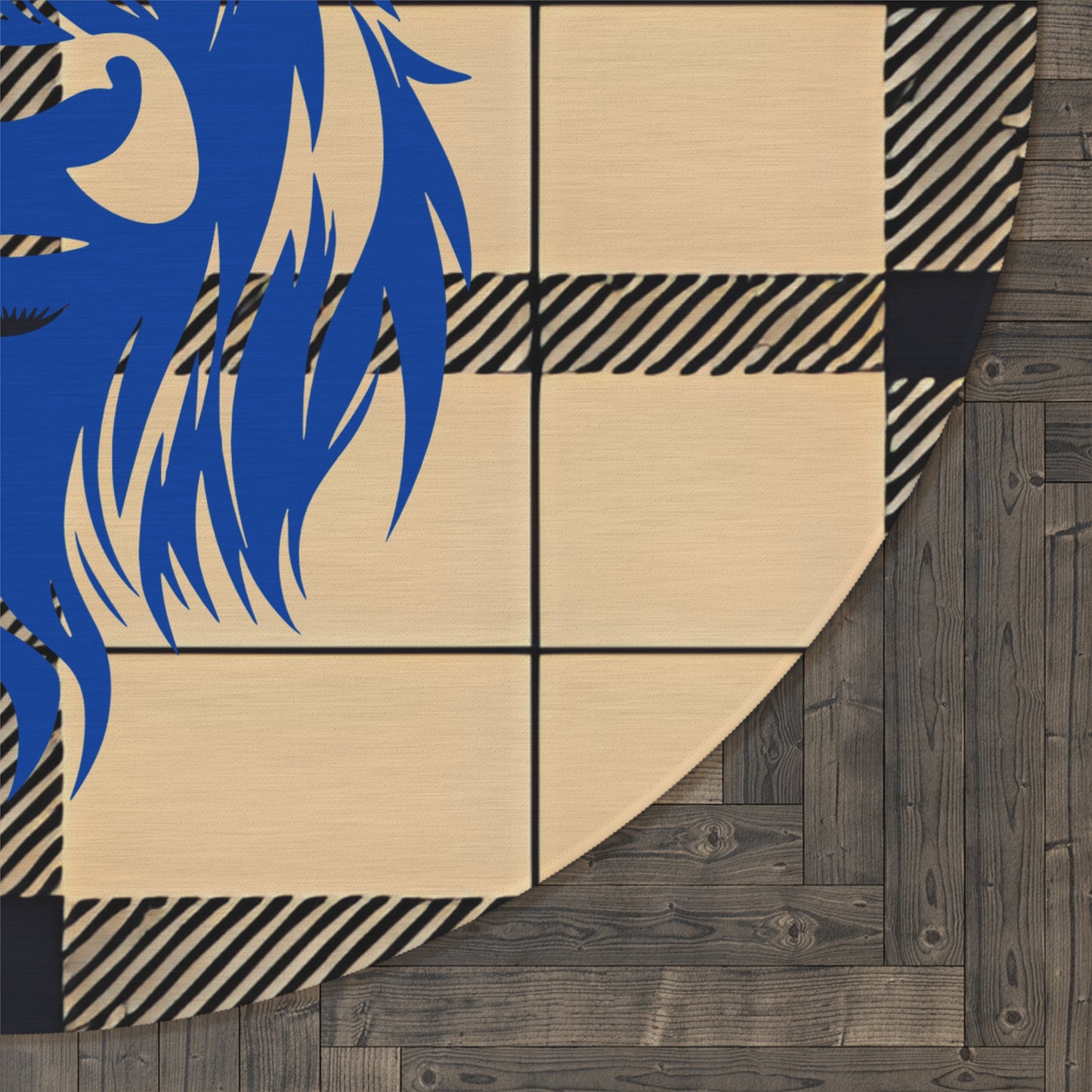 Round Rug - Rustic Farmhouse Decor, Cow Print, Home Decoration, Living Room, Kitchen, Gift Idea, Cozy Style