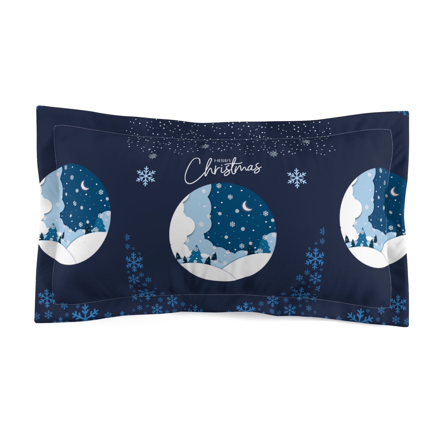 Christmas Microfiber Pillow Sham, Holiday Decor, Winter Themed Bedding, Cozy Home Accessory, Festive Bedroom Collection