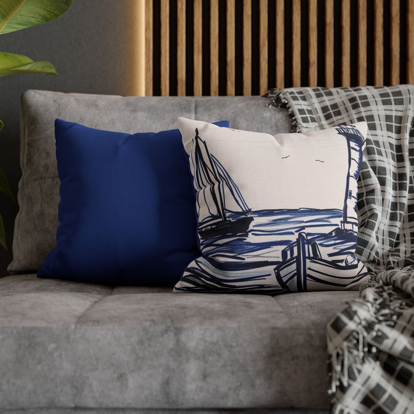 Nautical Sailboat Pillow