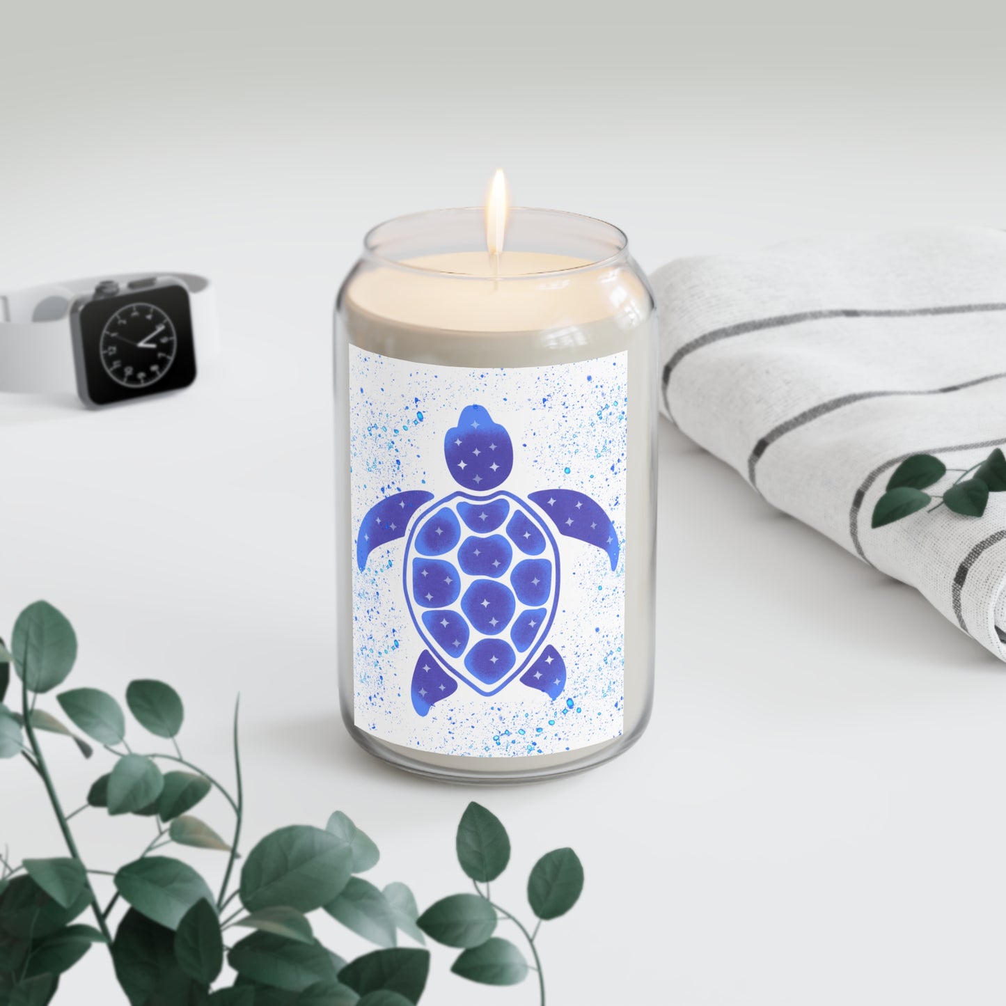 Ocean-Inspired Scented Soy Candle, Aromatic Marine Decor, Turtle and Whale Candle Gift, Eco-Friendly Home Fragrance, Beachy Vibes