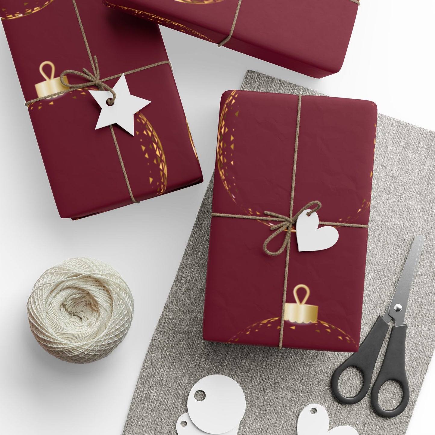 Elegant Holiday Wrapping Paper, Festive Gift Wrap, Christmas Paper, Ornament Design, Eco-Friendly Gift Wrap