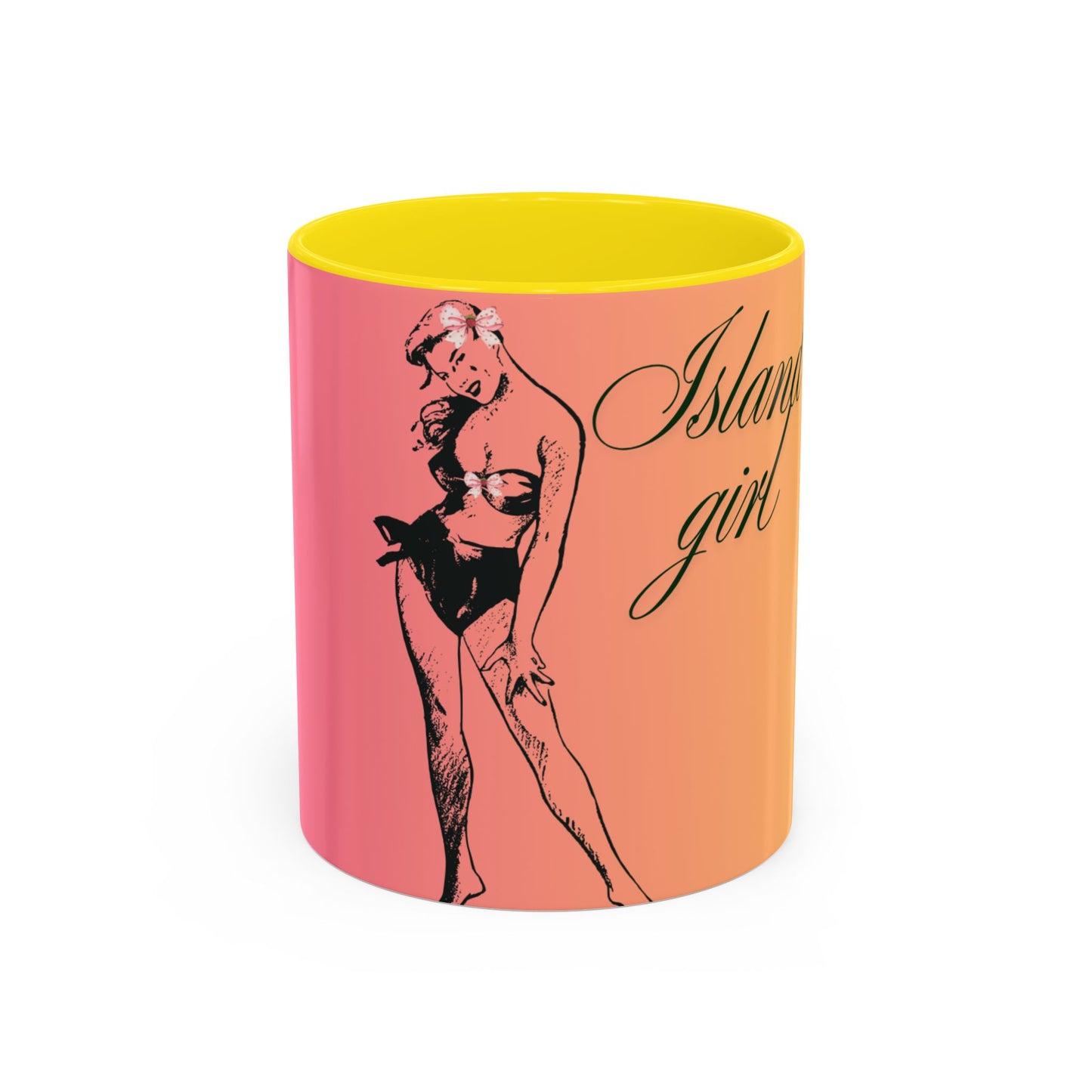 Island Girl Accent Coffee Mug | Retro Drinkware, Beach Gift, Summer Vibes, Unique Morning Brew, Gift for Her