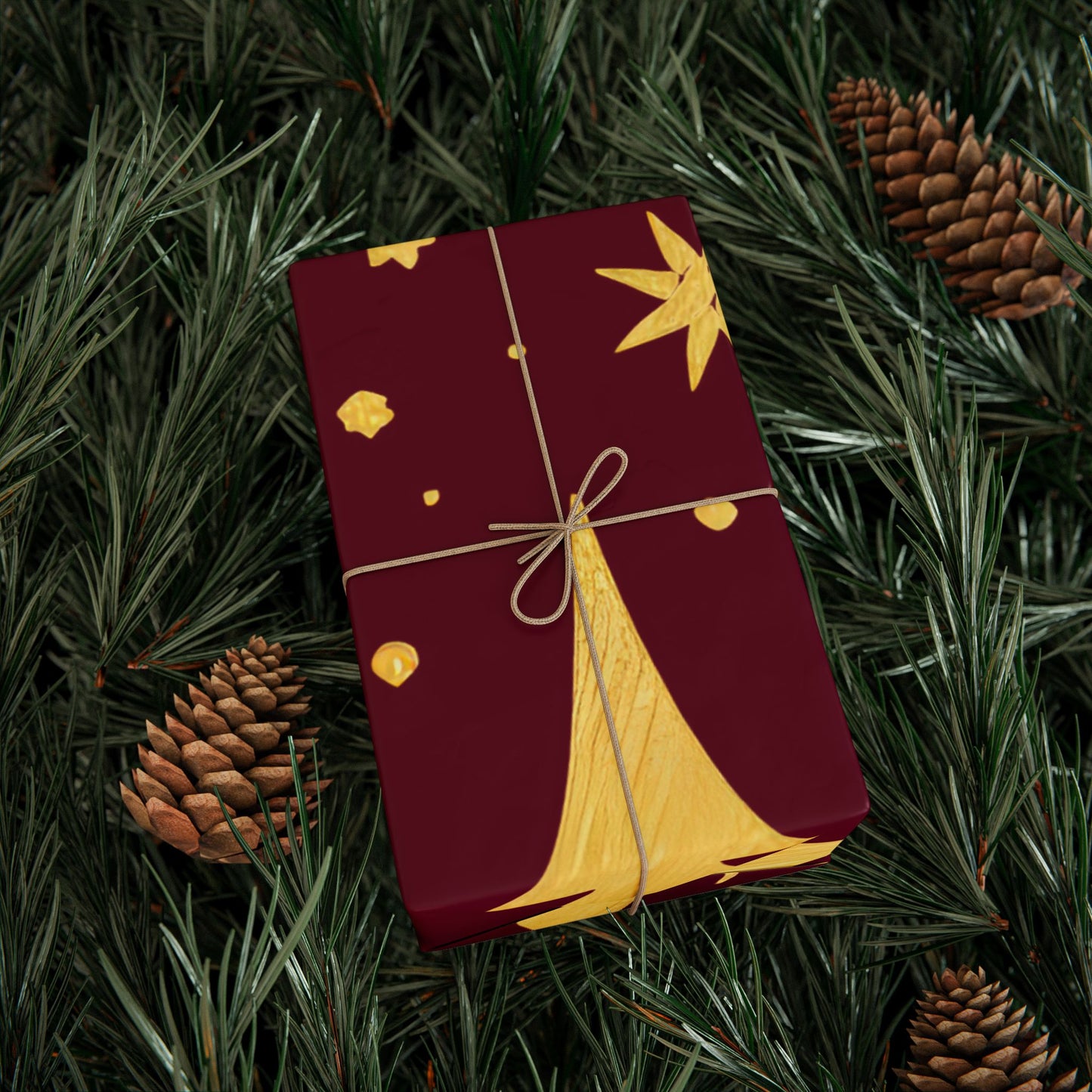 Golden Sparkle Christmas Wrapping Paper | Holiday Gift Wrap, Festive Wrap for Gifts, Seasonal Decoration, Birthday, New Year