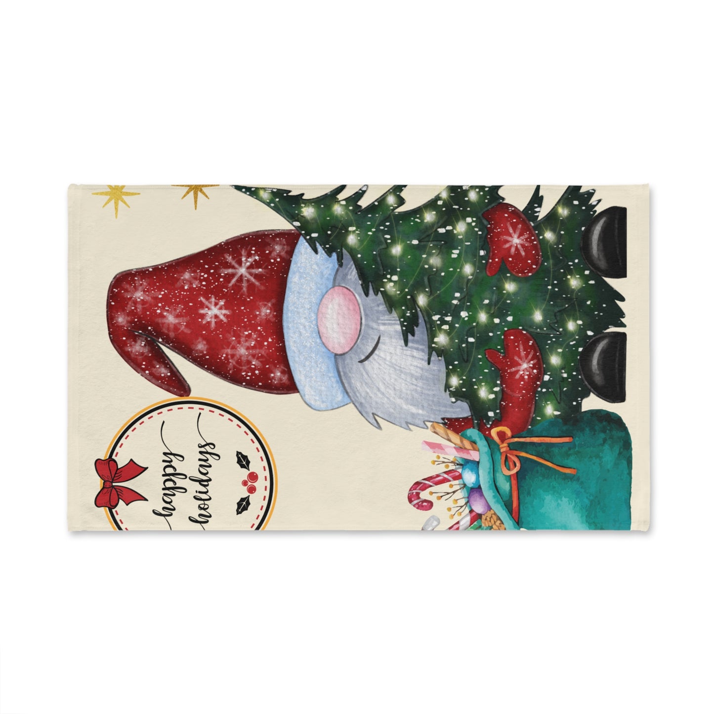 Christmas Gnome Hand Towel, Holiday Kitchen Decor, Festive Gifting, Cute Tea Towel for Christmas, Merry Holidays Towel, Gnome Lover Gift