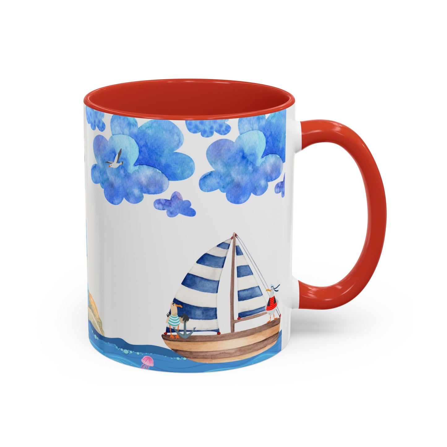Coastal Lighthouse Coffee Mug, Nautical Drinkware, Beach Themed, Ocean Lover Gift, Relaxing Home Decor