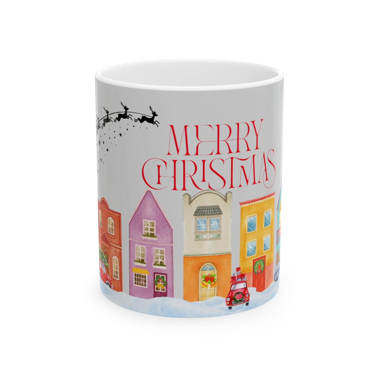 Christmas Ceramic Mug, Festive Holiday Drinkware, Merry Christmas Gift, Winter Décor, Cheerful Coffee Cup