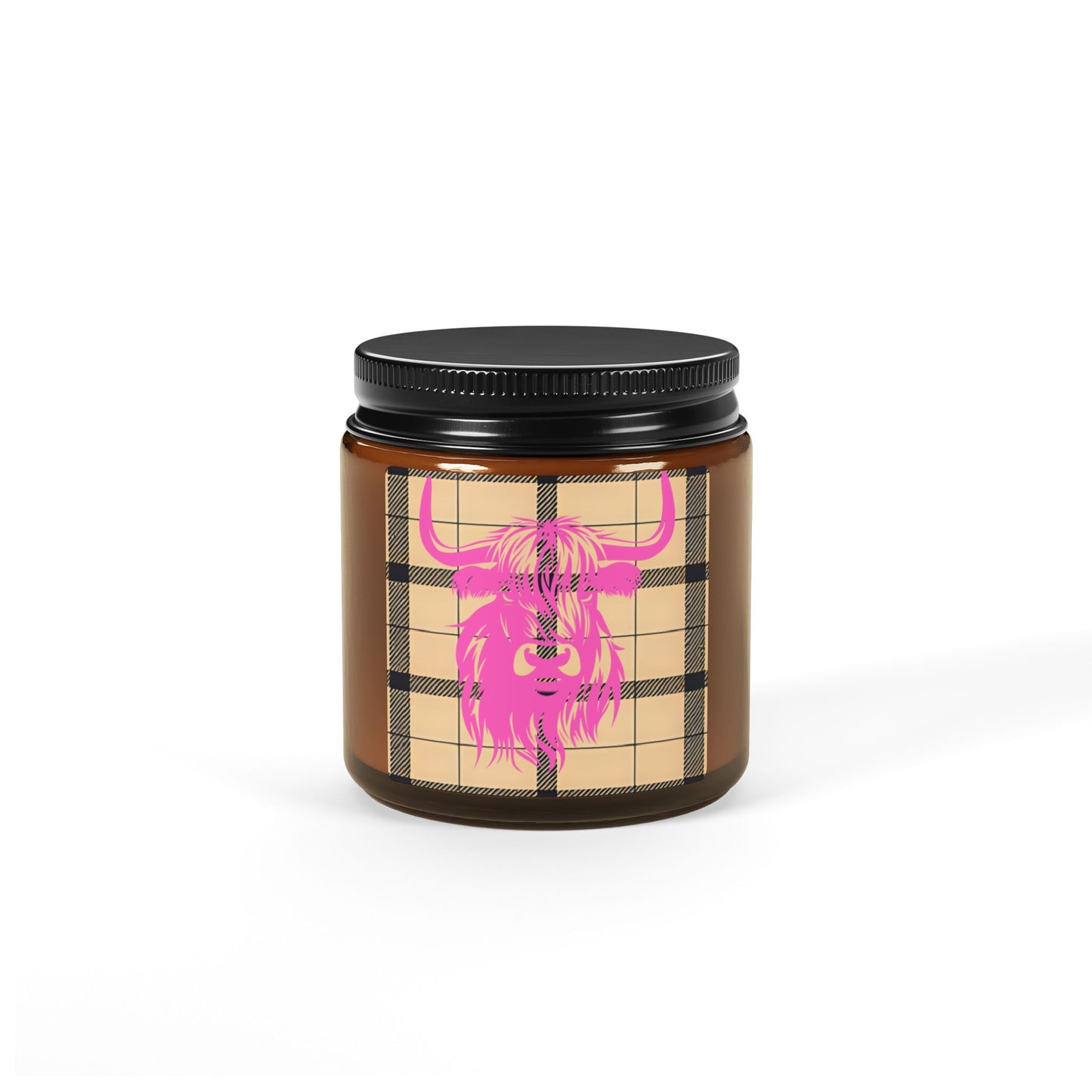 Pink Highland Cow Scented Soy Candle | Cozy Home Decor | Gift for Him/Her | Relaxation, Self-Care, Birthday, Holiday