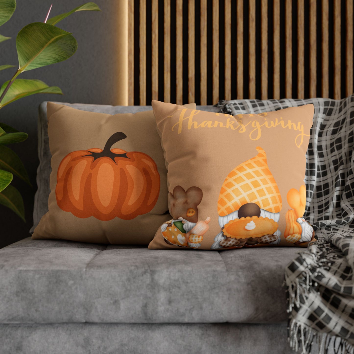 Thanksgiving Gnome Pillowcase - Cozy Fall Decor