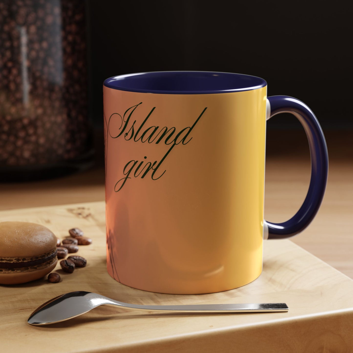 Island Girl Accent Coffee Mug | Retro Drinkware, Beach Gift, Summer Vibes, Unique Morning Brew, Gift for Her