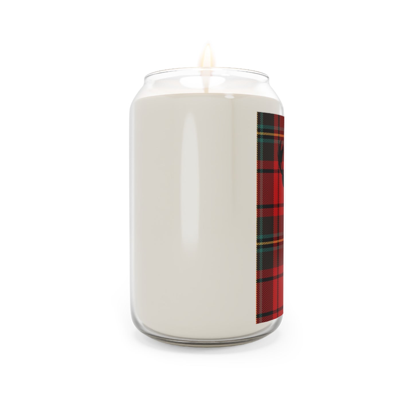 Plaid Deer Scented Soy Candle - Cozy Home Decor, 13.75oz