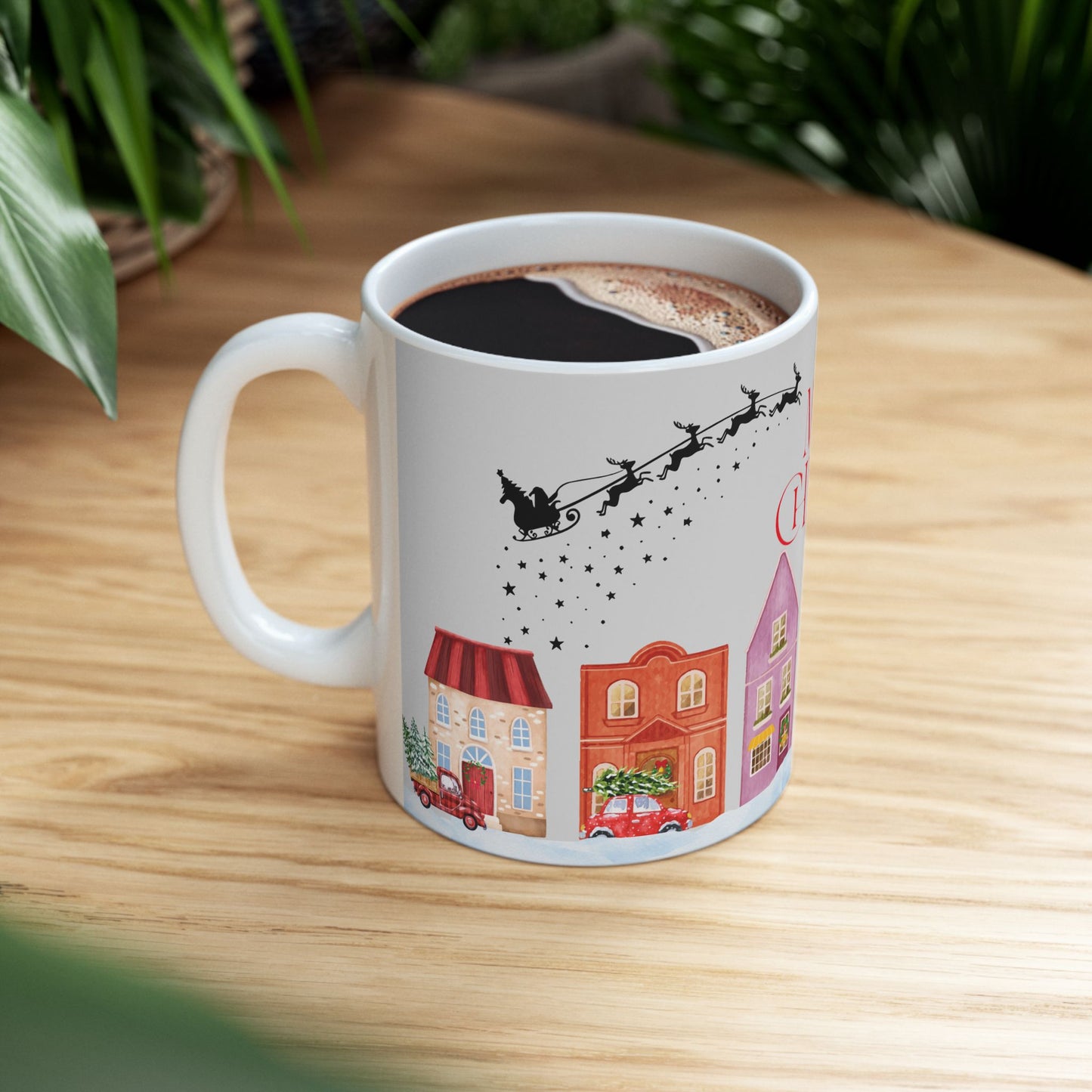 Christmas Ceramic Mug, Festive Holiday Drinkware, Merry Christmas Gift, Winter Décor, Cheerful Coffee Cup