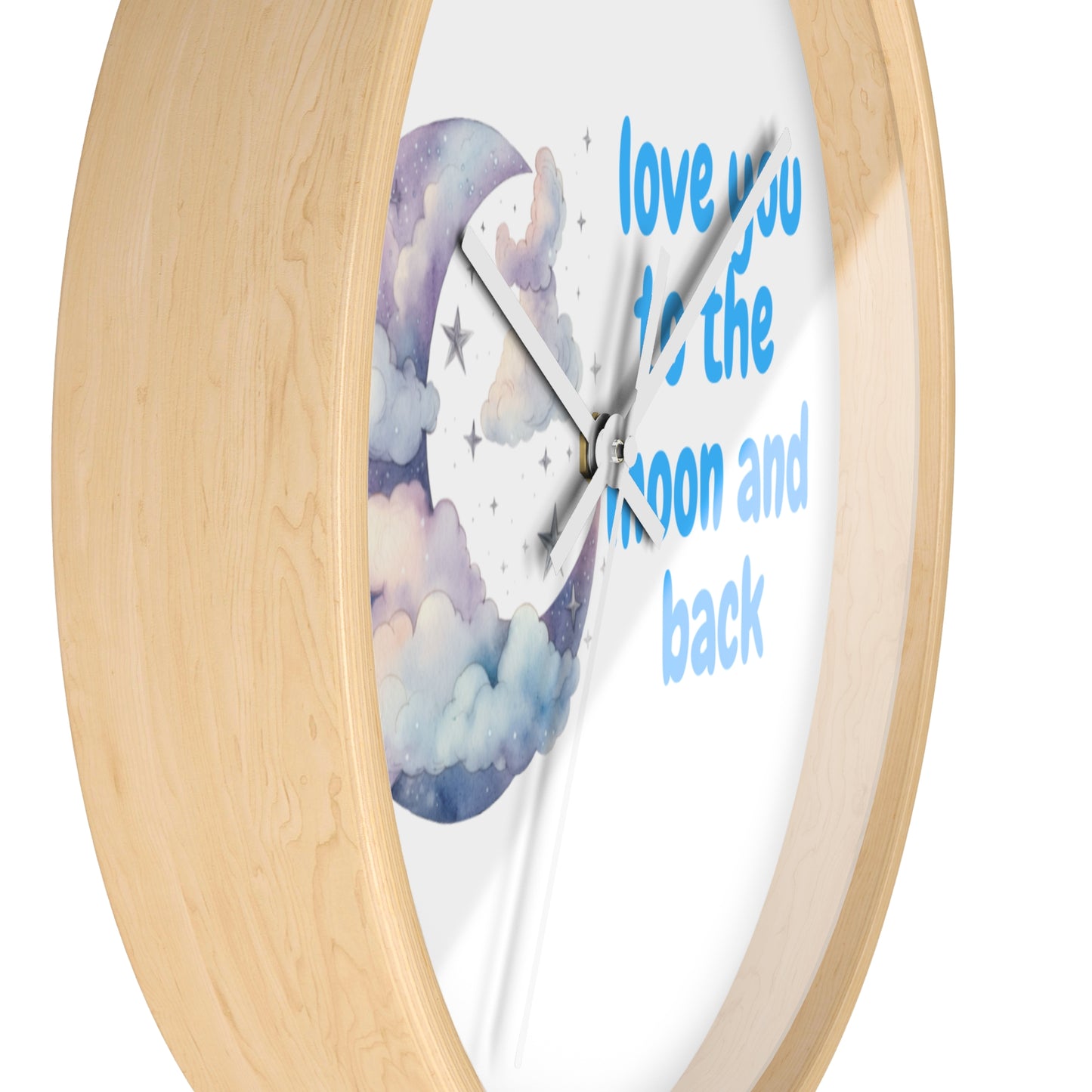 Moon and Back Wall Clock, Love You Wall Decor, Gift for Couples, Nursery Clock, Sweet Home Decor, Romantic Gift