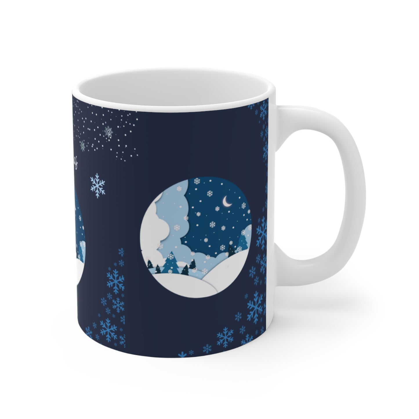 Cozy Christmas Mug, Winter Wonderland Coffee Cup, Holiday Gift, Seasonal Drinkware, Festive Kitchen Decor, Snowy Night Mug