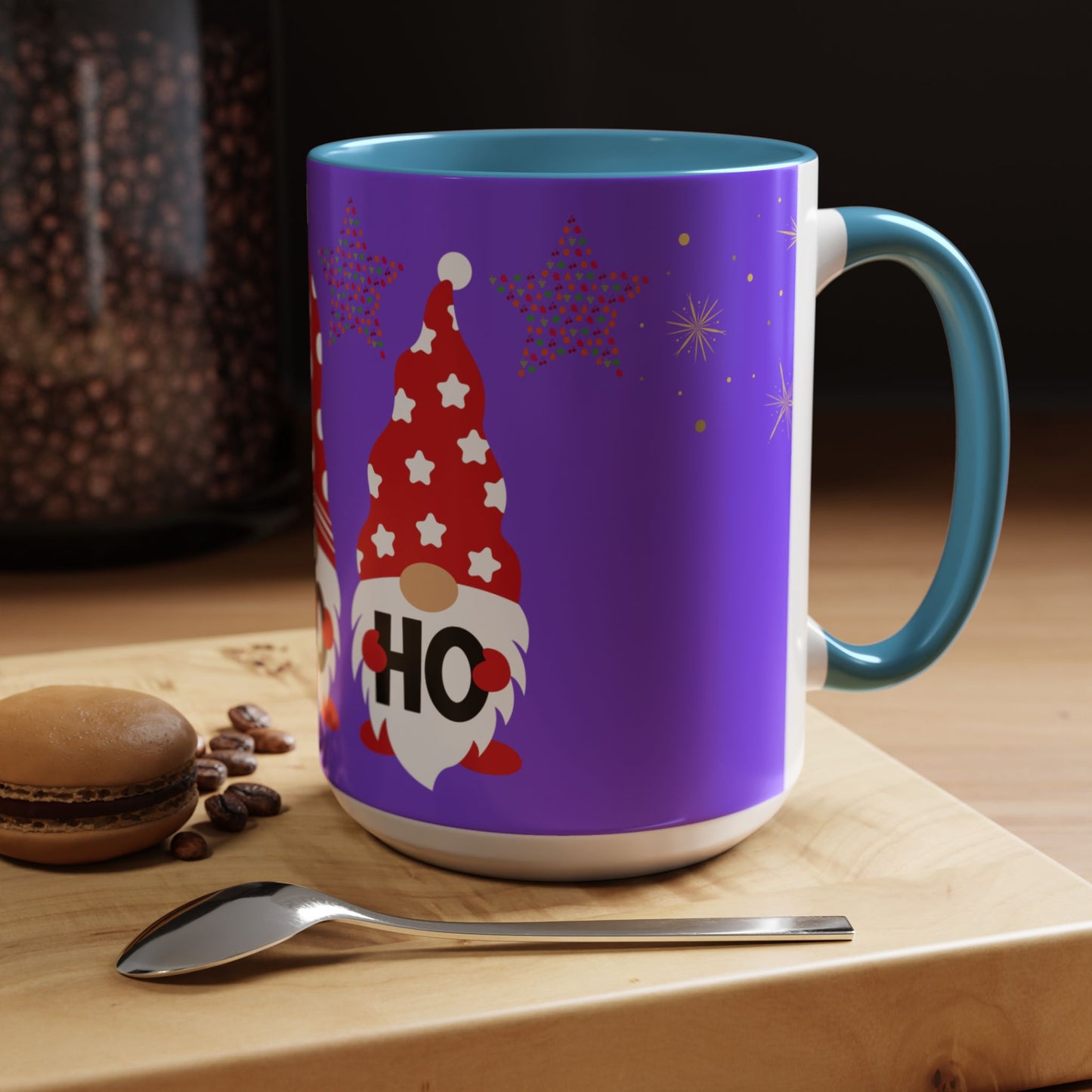 Gnome Holiday Coffee Mug, Festive Mug, Christmas Gift Mug, Cute Gnome Cup, Ho Ho Ho Coffee Mug