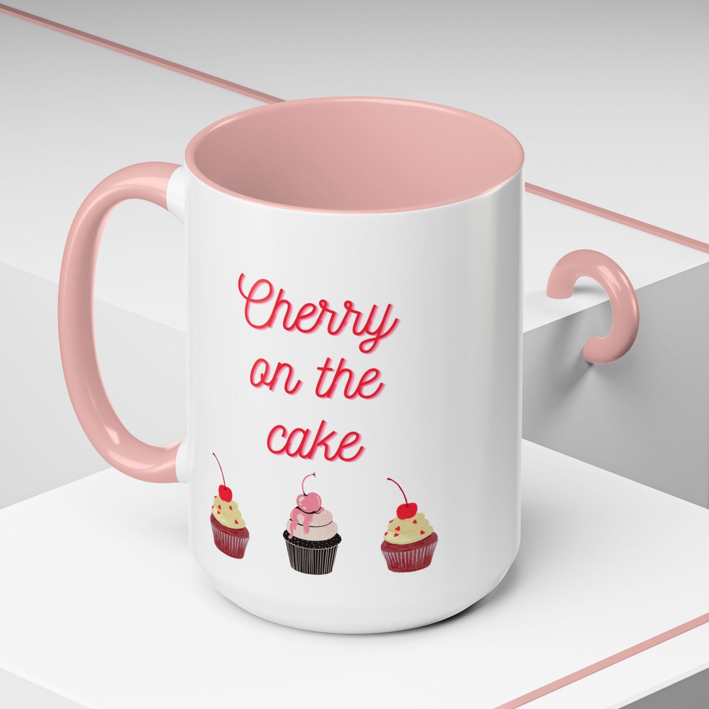 Cute Cupcake Themed Coffee Mug, Sweet Gift for Birthdays, Party Favor, Baking Lover, Kitchen Decor, Cherry on the Cake