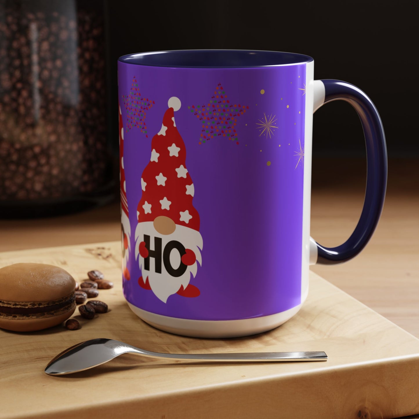 Gnome Holiday Coffee Mug, Festive Mug, Christmas Gift Mug, Cute Gnome Cup, Ho Ho Ho Coffee Mug