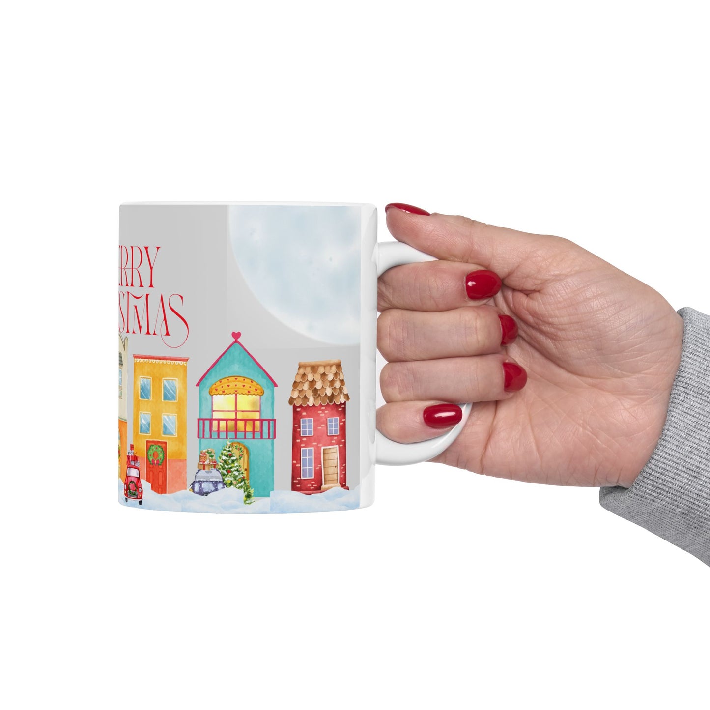 Christmas Ceramic Mug, Festive Holiday Drinkware, Merry Christmas Gift, Winter Décor, Cheerful Coffee Cup