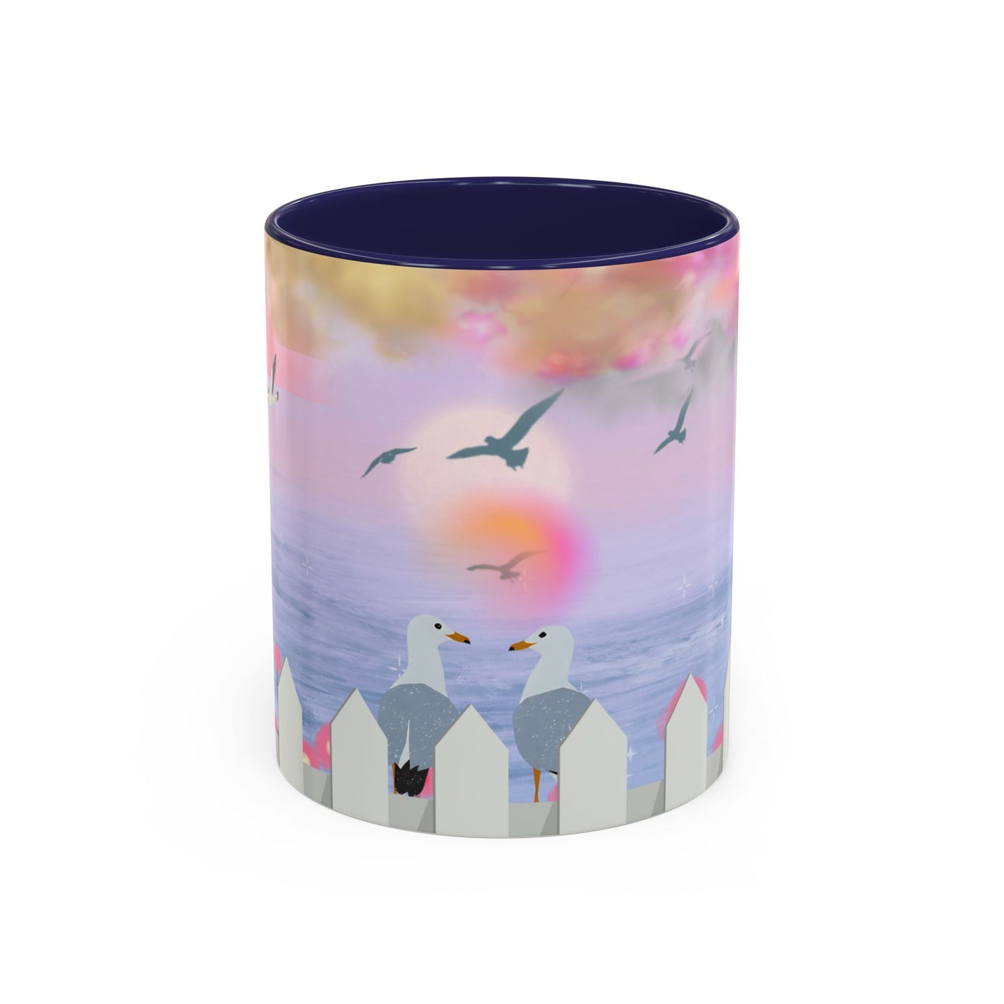 Coastal Accent Coffee Mug - Beach Vibes, Ocean Lovers, Nautical Gift, Seagull Design, Serene Decor