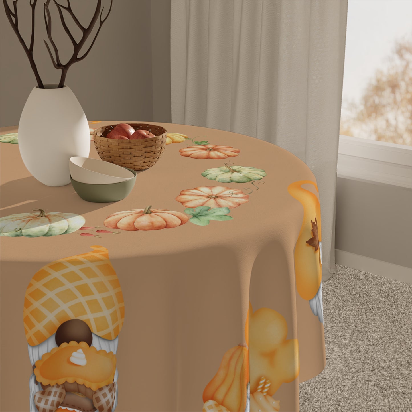 Autumn Gnome Tablecloth for Fall Gatherings
