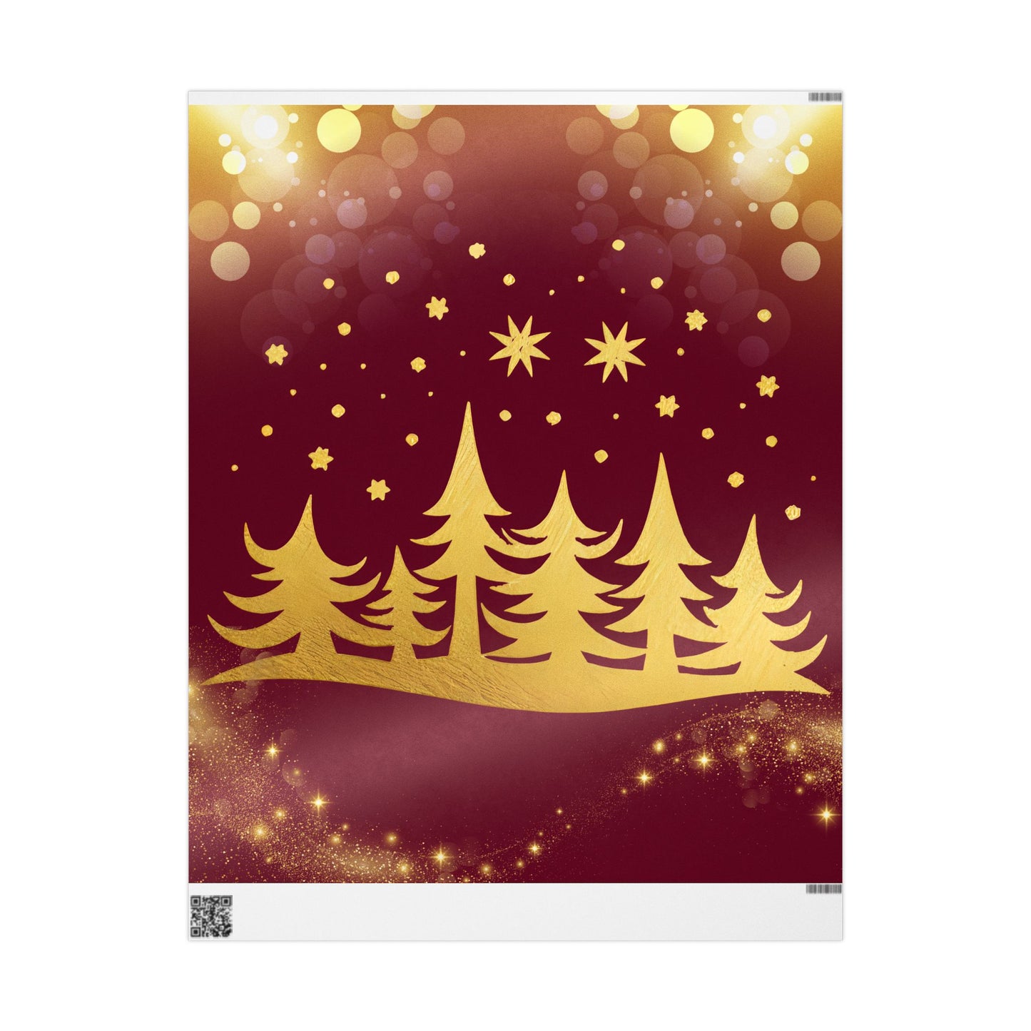 Golden Sparkle Christmas Wrapping Paper | Holiday Gift Wrap, Festive Wrap for Gifts, Seasonal Decoration, Birthday, New Year