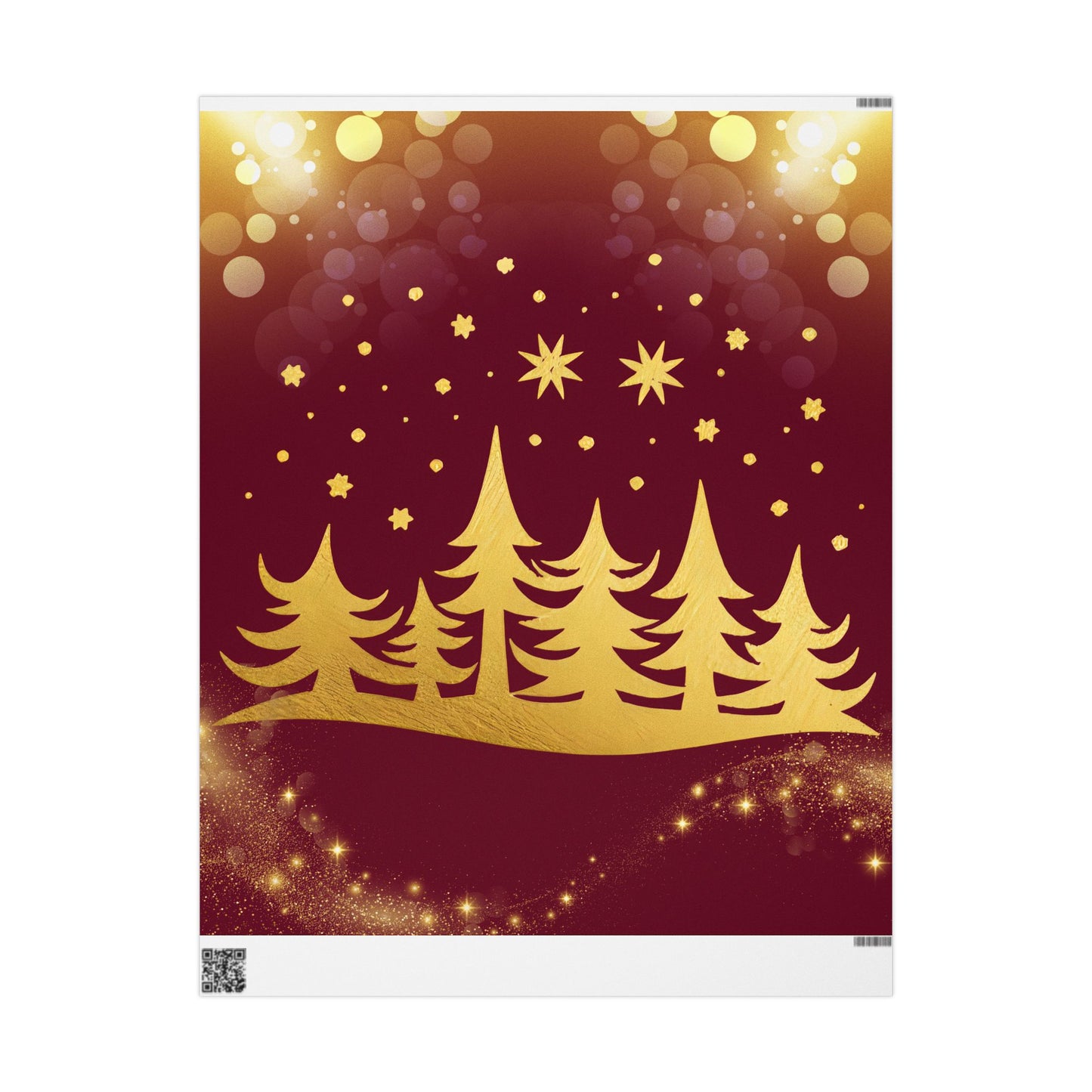 Golden Sparkle Christmas Wrapping Paper | Holiday Gift Wrap, Festive Wrap for Gifts, Seasonal Decoration, Birthday, New Year