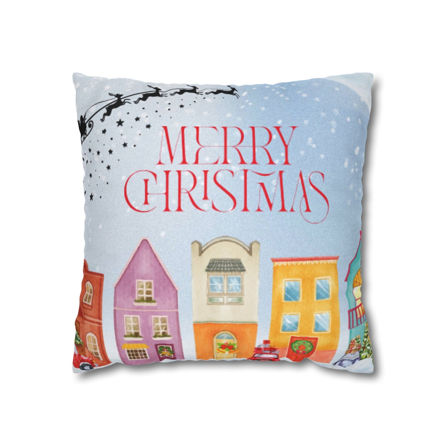 Christmas Decorative Pillowcase with Merry Christmas Design, Holiday Home Decor, Seasonal Cushion Cover, Gift for Her, Festive Accent
