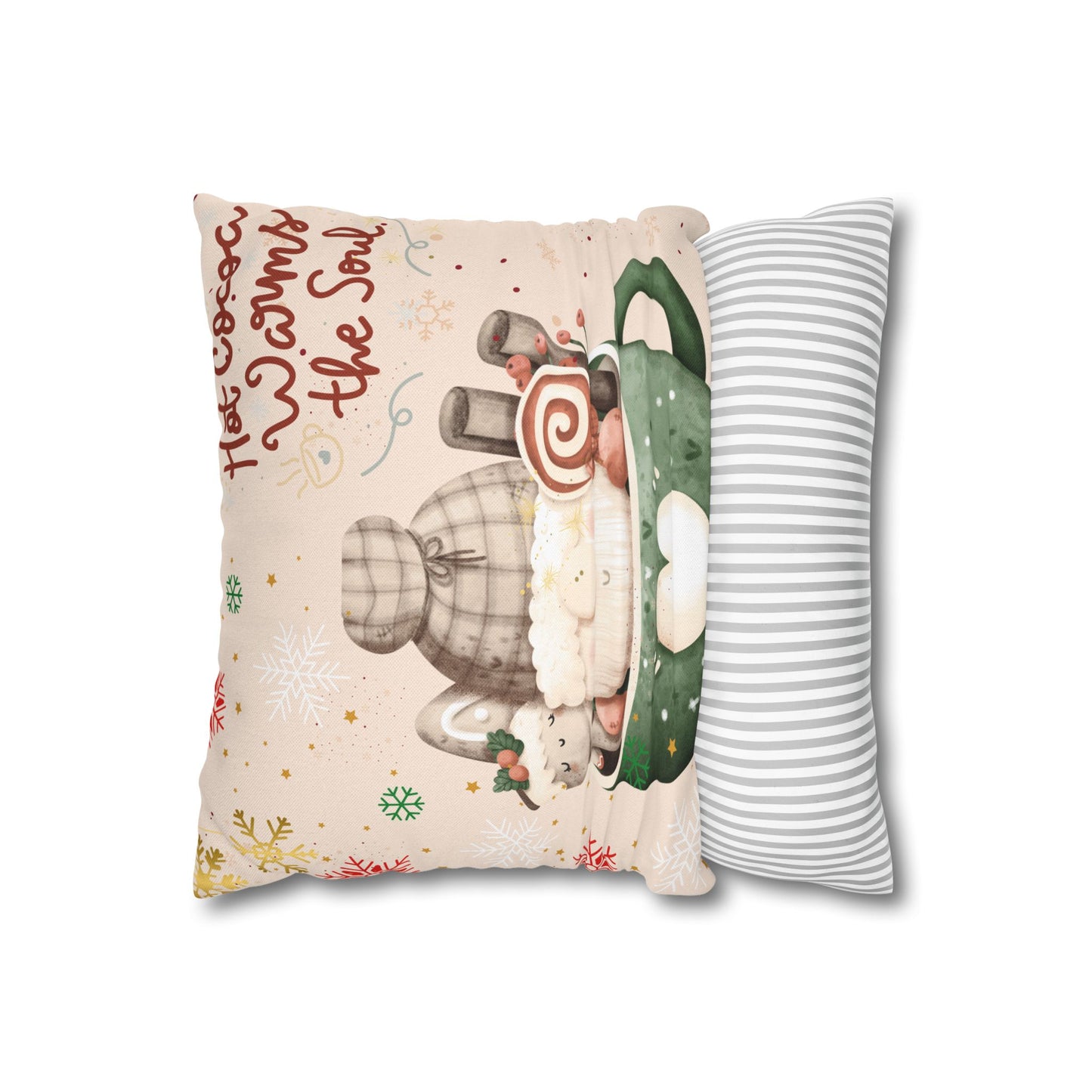 Cozy Hot Cocoa Pillow - Winter Decor, Holiday Gift, Home Accent, Couch Cushion, Christmas Decoration