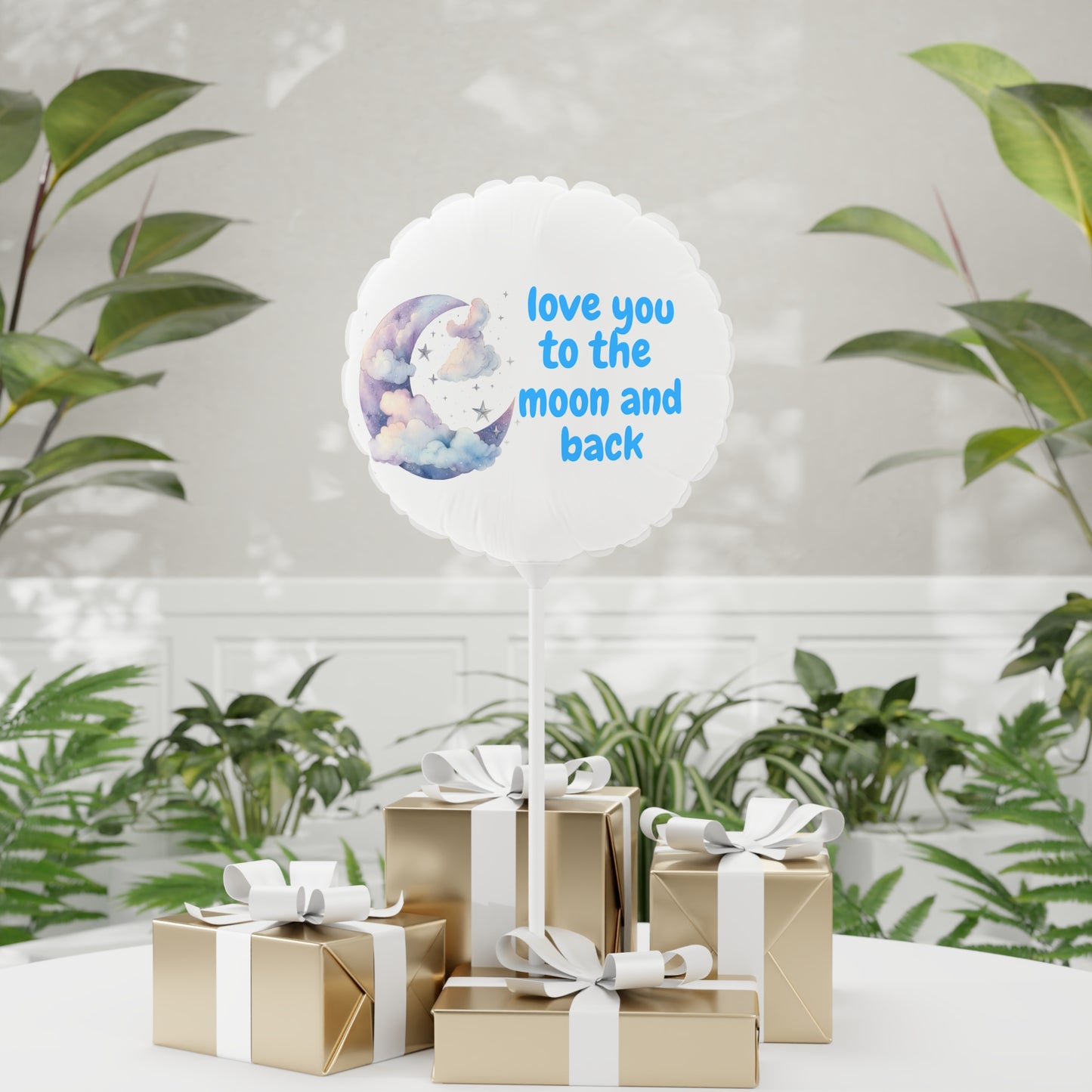 Love You to the Moon and Back Balloons - Round & Heart-shaped, Party Decorations, Baby Shower, Birthday, Engagement, Wedding, Celebrations