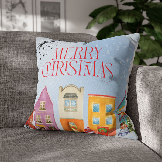 Christmas Decorative Pillowcase with Merry Christmas Design, Holiday Home Decor, Seasonal Cushion Cover, Gift for Her, Festive Accent