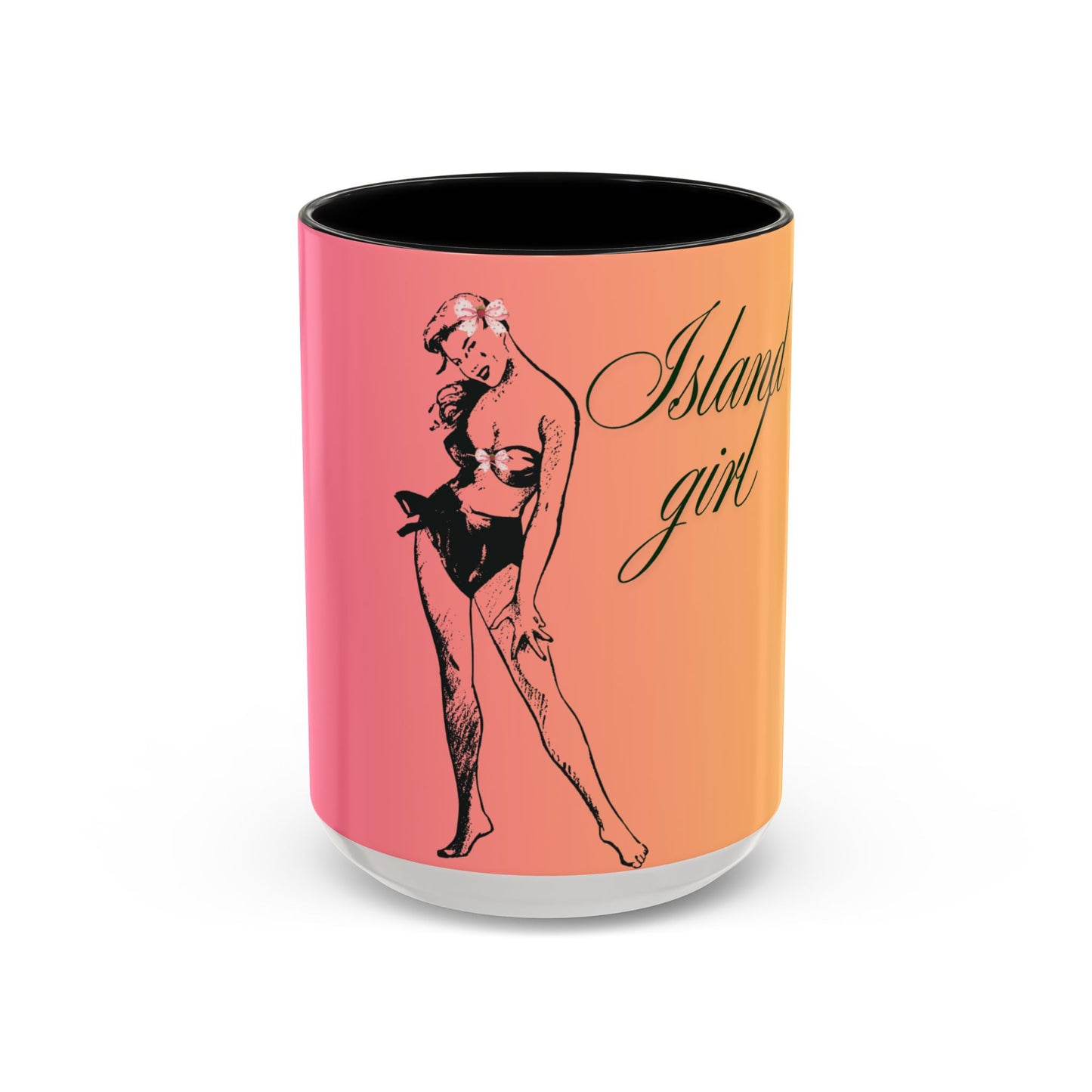 Island Girl Accent Coffee Mug | Retro Drinkware, Beach Gift, Summer Vibes, Unique Morning Brew, Gift for Her