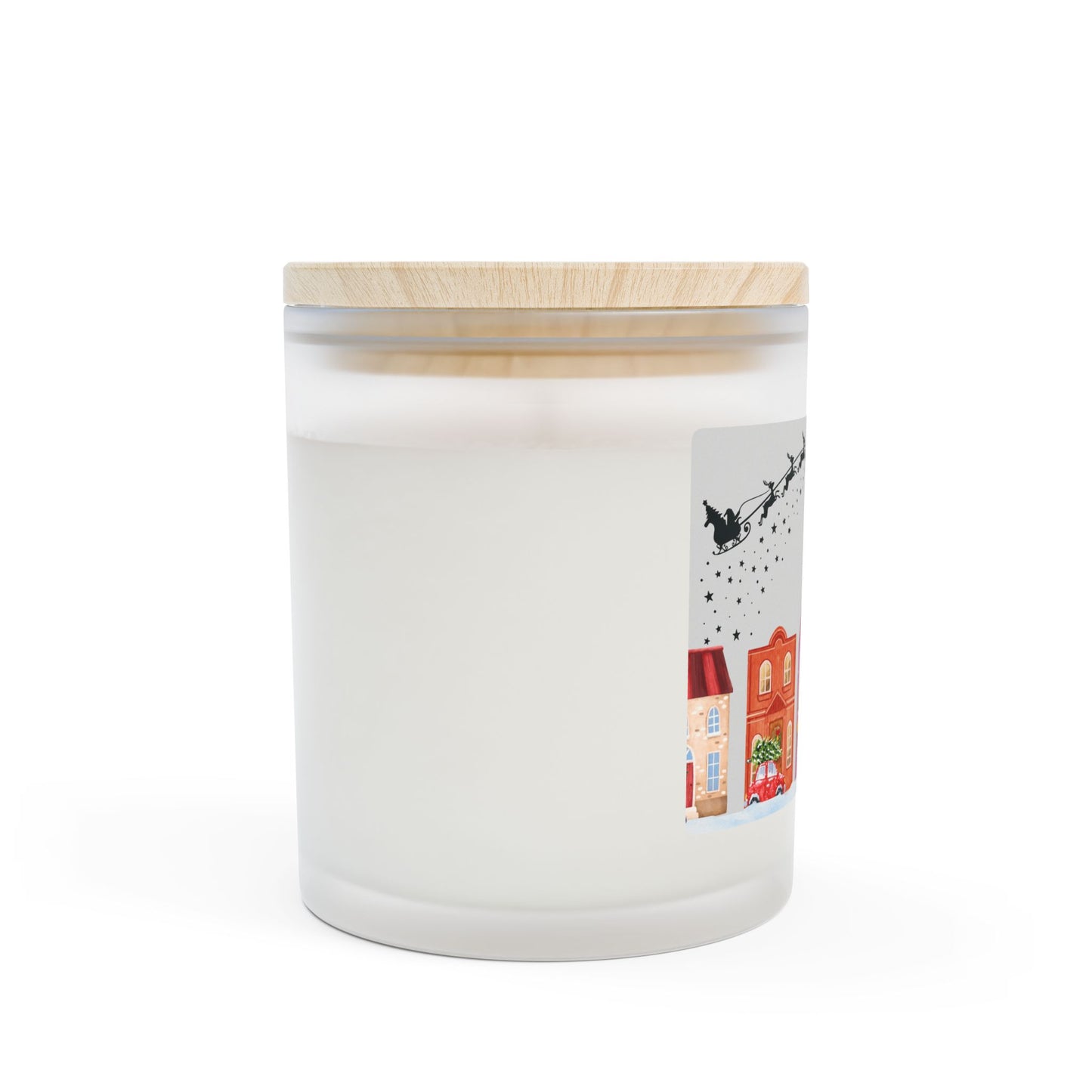 Merry Christmas Frosted Glass Candle | Holiday Home Decor, Festive Gift, Winter Scented Candle, Seasonal Decoration, Christmas Candle