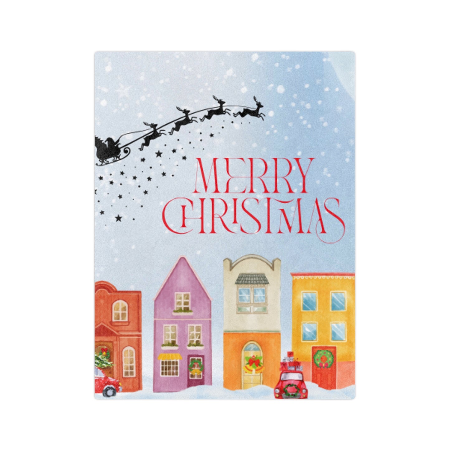 Christmas Velveteen Microfiber Blanket, Cozy Holiday Decor, Snowy Scene Throw, Gift for Her, Winter Warmth, Festive Home Accessory