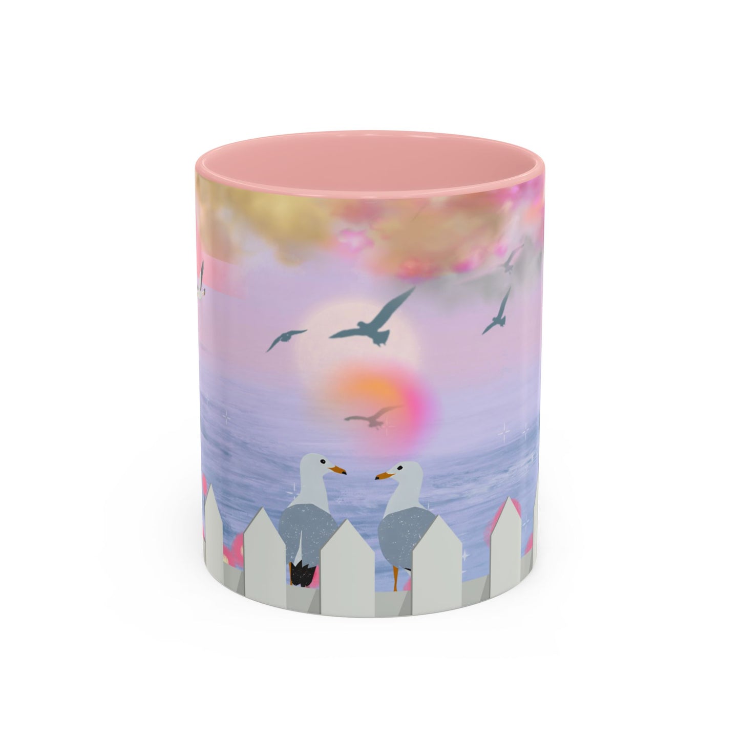 Coastal Accent Coffee Mug - Beach Vibes, Ocean Lovers, Nautical Gift, Seagull Design, Serene Decor