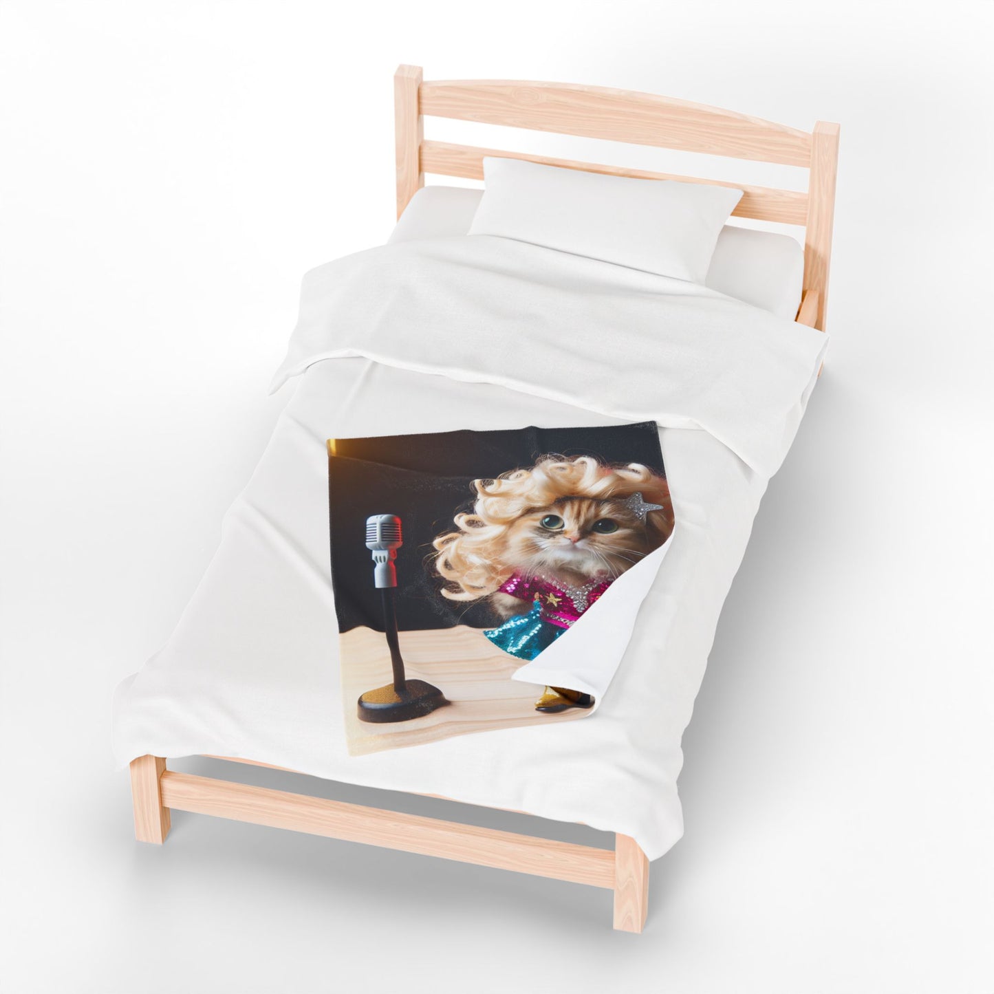 Funny Cat Diva Velveteen Plush Blanket, Cozy Cat Lover Gift, Fun Home Decor, Perfect for Pet Lovers, Unique Cat Themed Gift