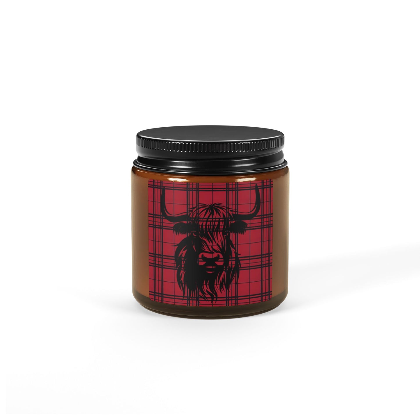 Rustic Highland Cow Candle - Cozy Amber Jar, Scented Soy Candle, Farmhouse Decor, Gift for Her, Home Fragrance