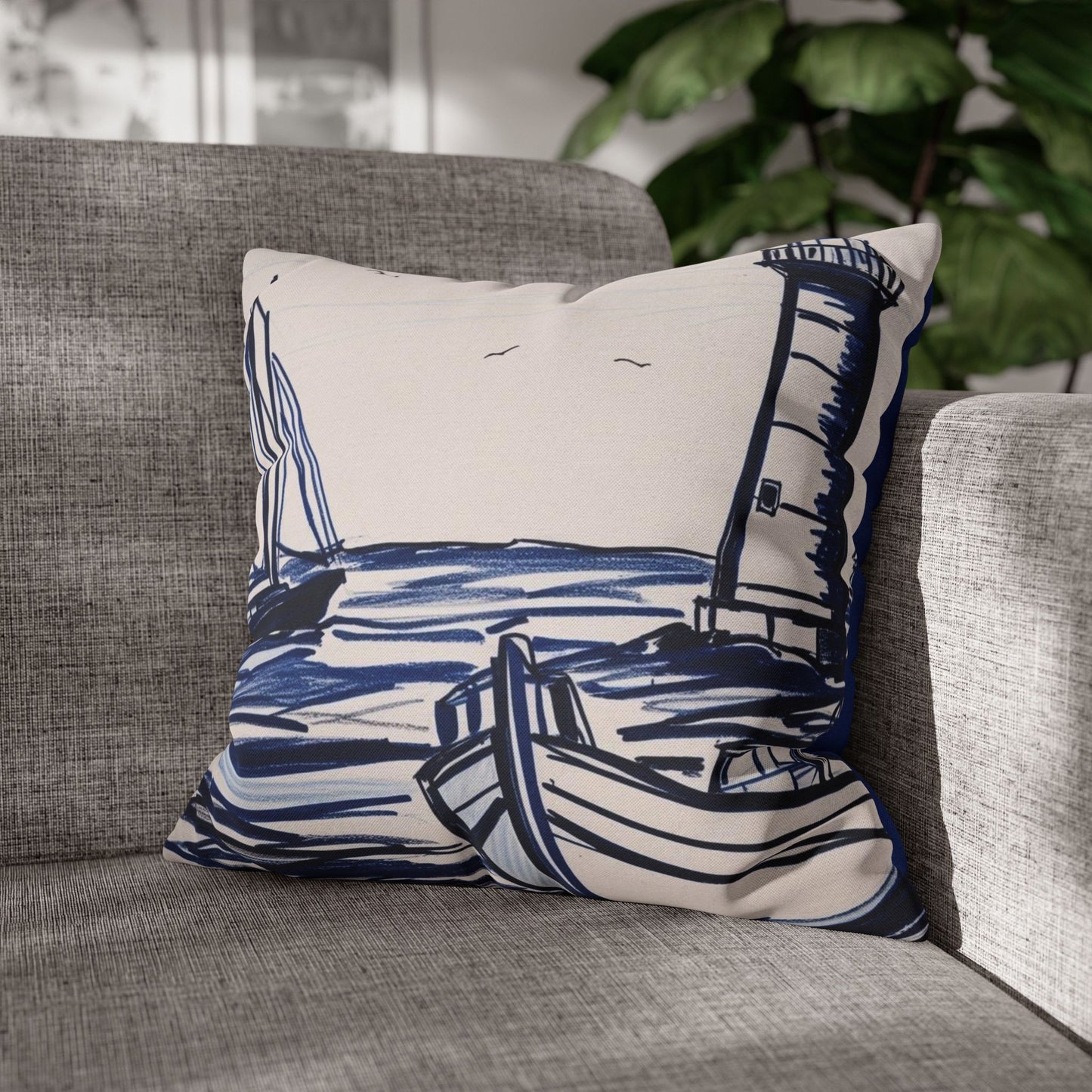 Nautical Sailboat Pillow