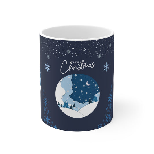 Cozy Christmas Mug, Winter Wonderland Coffee Cup, Holiday Gift, Seasonal Drinkware, Festive Kitchen Decor, Snowy Night Mug