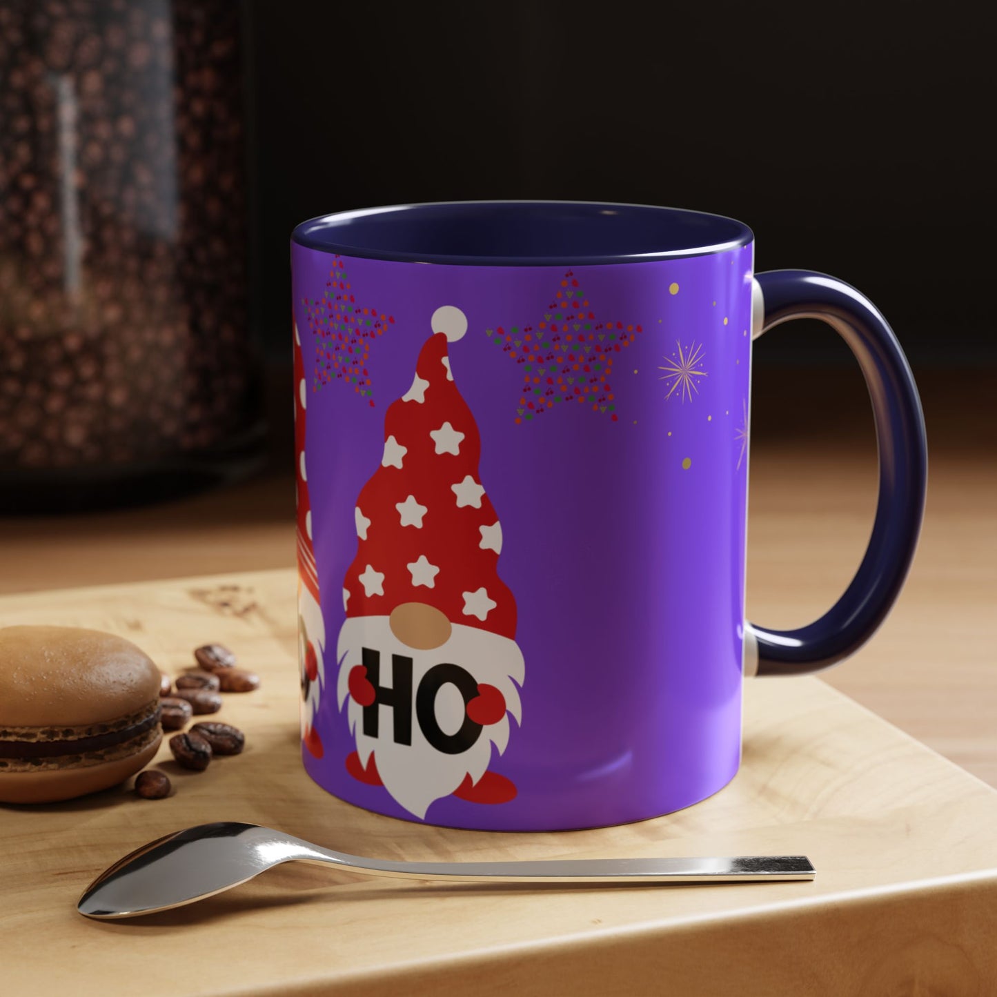 Gnome Holiday Coffee Mug, Festive Mug, Christmas Gift Mug, Cute Gnome Cup, Ho Ho Ho Coffee Mug