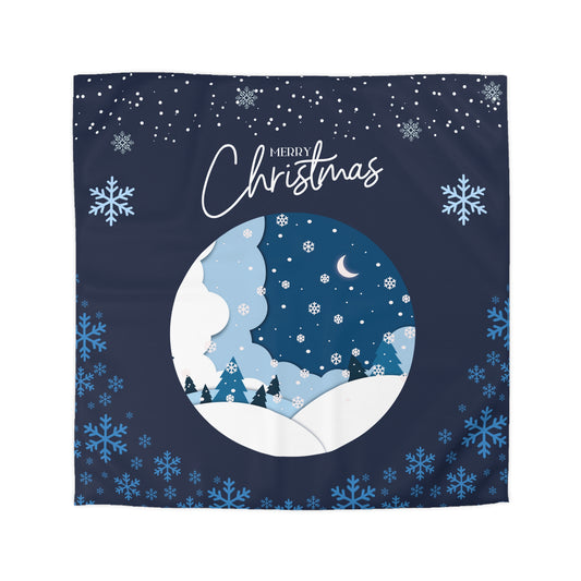 Christmas Winter Wonderland Duvet Cover | Cozy Bedding for Holiday Decor, Seasonal Home Accent, Snowflake Pattern