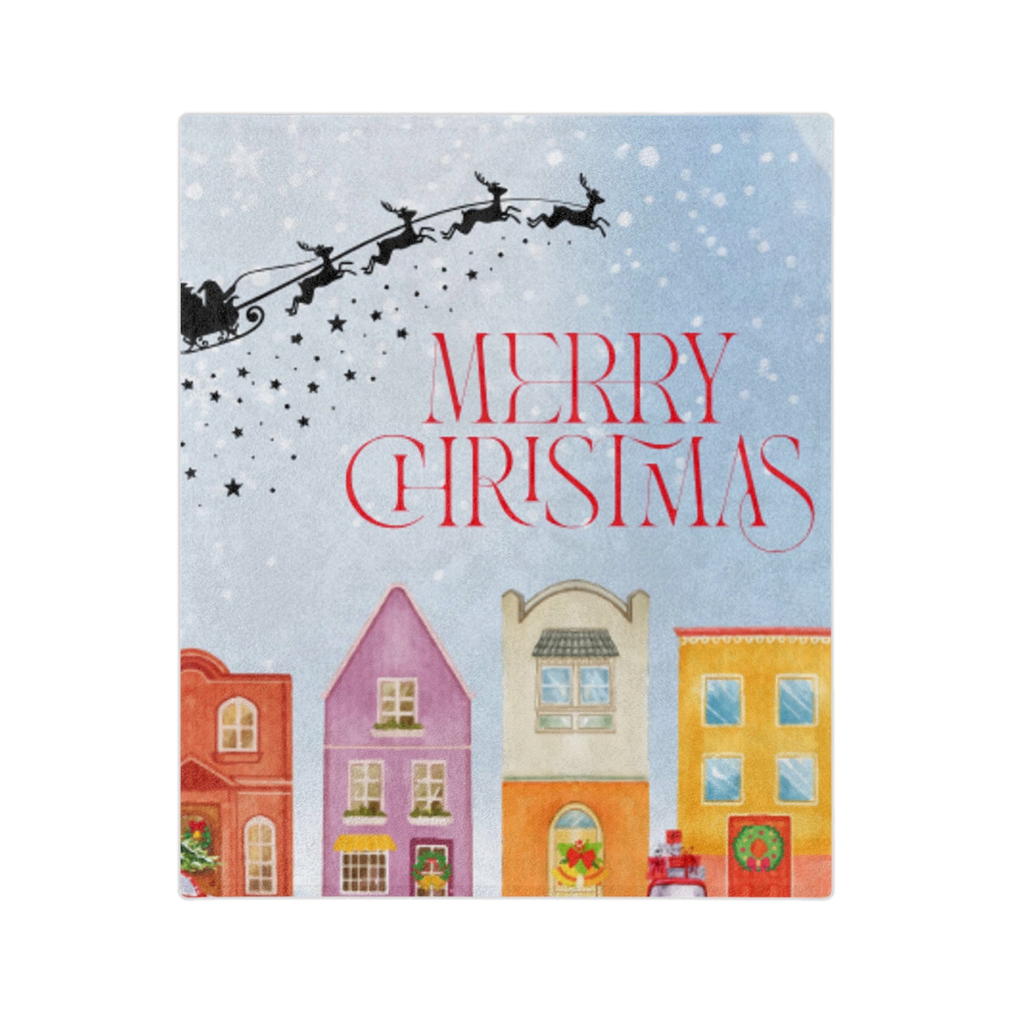 Christmas Velveteen Microfiber Blanket, Cozy Holiday Decor, Snowy Scene Throw, Gift for Her, Winter Warmth, Festive Home Accessory