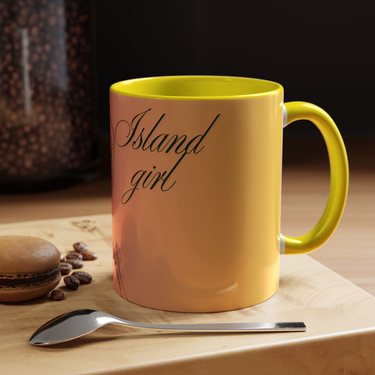 Island Girl Accent Coffee Mug | Retro Drinkware, Beach Gift, Summer Vibes, Unique Morning Brew, Gift for Her
