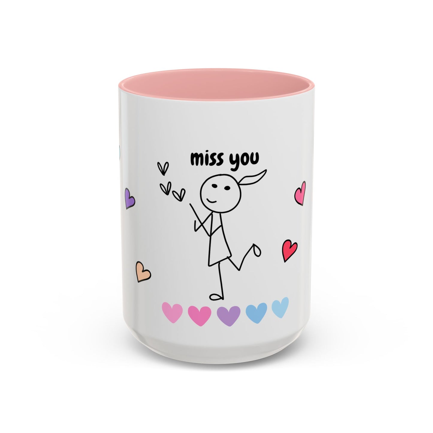 Miss You Accent Coffee Mug - Heartwarming Gift for Friends, Loved Ones, Birthdays, Valentine's Day, Coffee Lovers