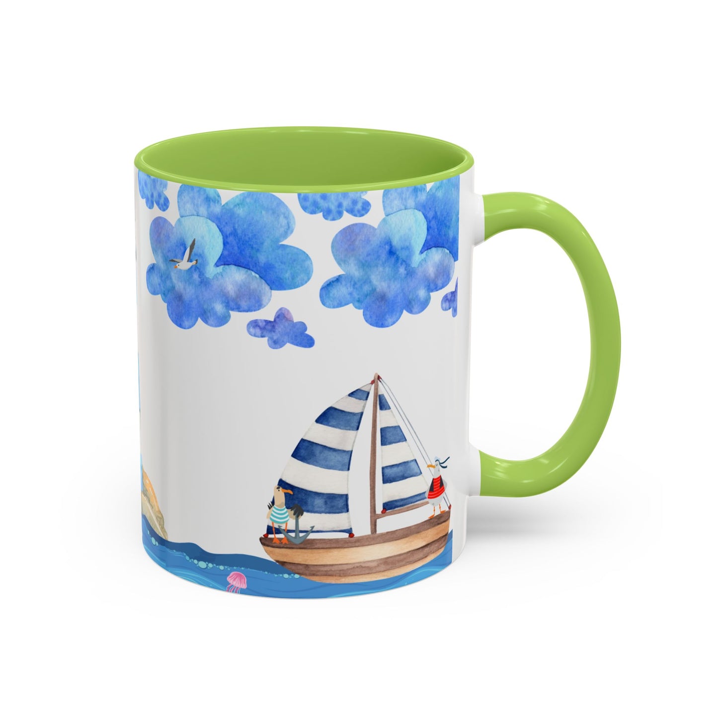 Coastal Lighthouse Coffee Mug, Nautical Drinkware, Beach Themed, Ocean Lover Gift, Relaxing Home Decor