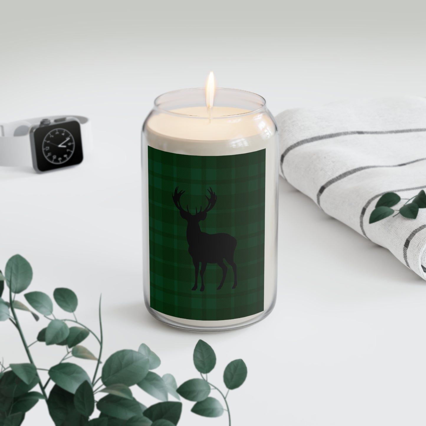 Eco-Friendly Scented Soy Candle - Rustic Deer Design, 13.75oz