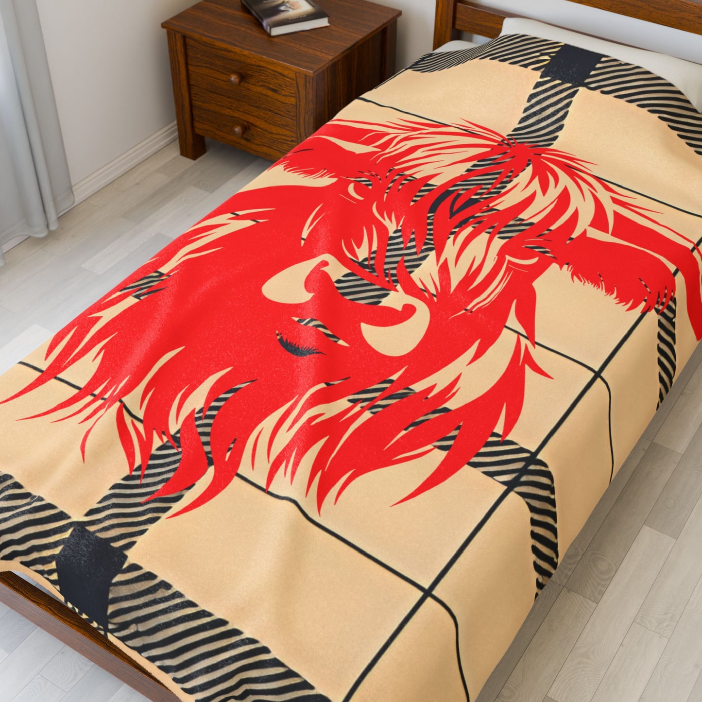 Bold Highland Cow Velveteen Plush Blanket, Cozy Home Decor, Gift for Animal Lovers, Perfect for Relaxation, Camping, Winter Nights