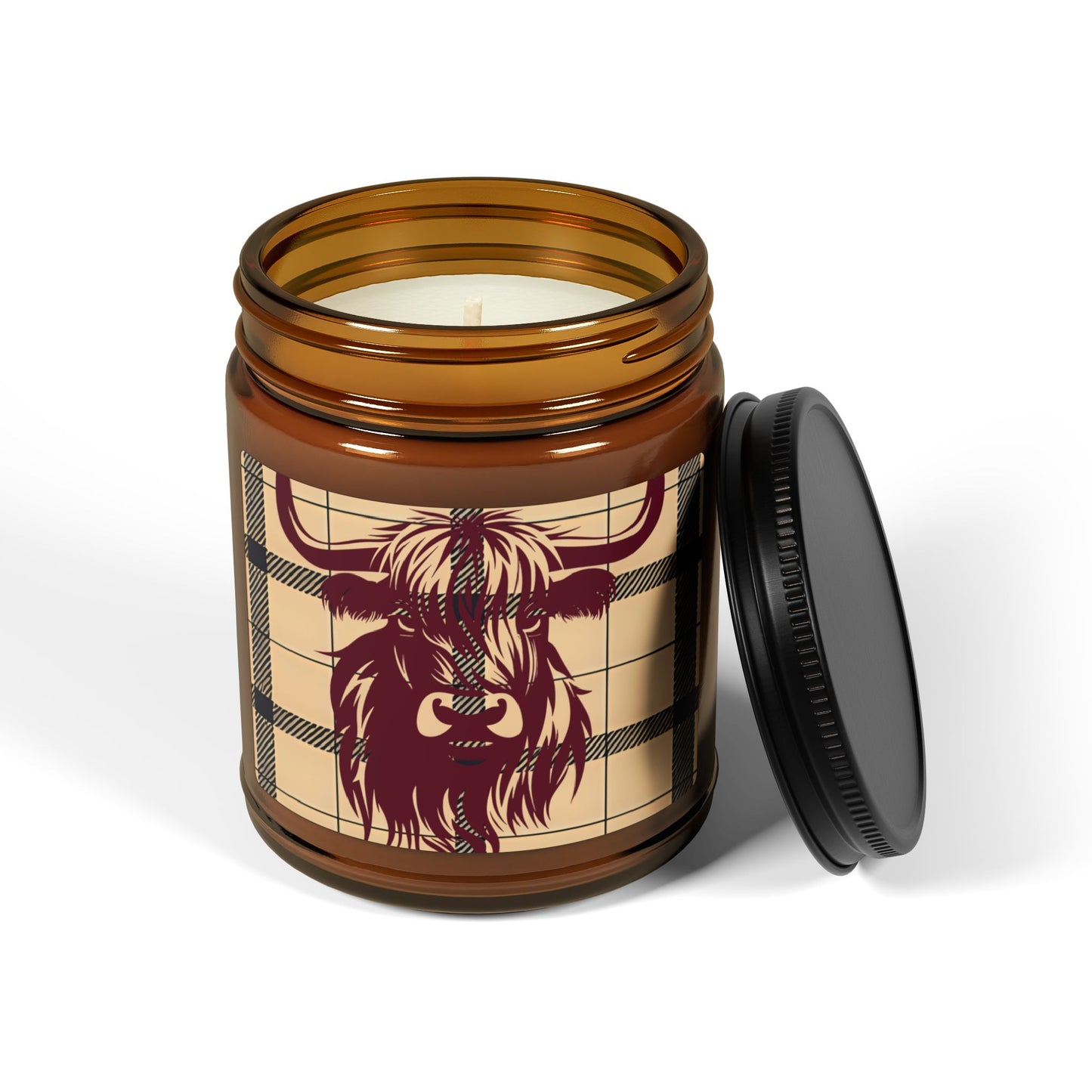 Rustic Highland Cow Scented Soy Candle, Cozy Home Decor, Gift for Candle Lovers, Farmhouse Vibes, Eco-Friendly Aromatherapy