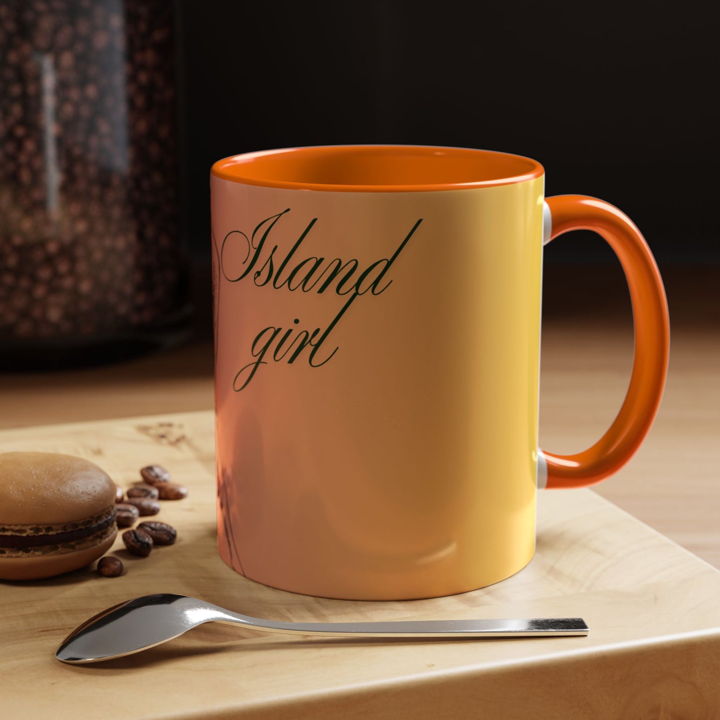Island Girl Accent Coffee Mug | Retro Drinkware, Beach Gift, Summer Vibes, Unique Morning Brew, Gift for Her