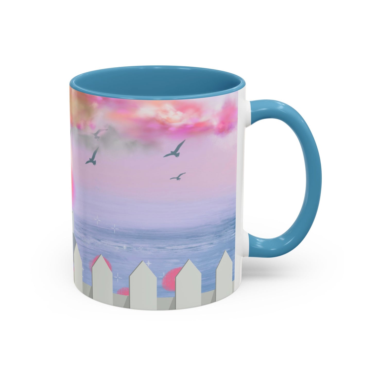 Coastal Accent Coffee Mug - Beach Vibes, Ocean Lovers, Nautical Gift, Seagull Design, Serene Decor