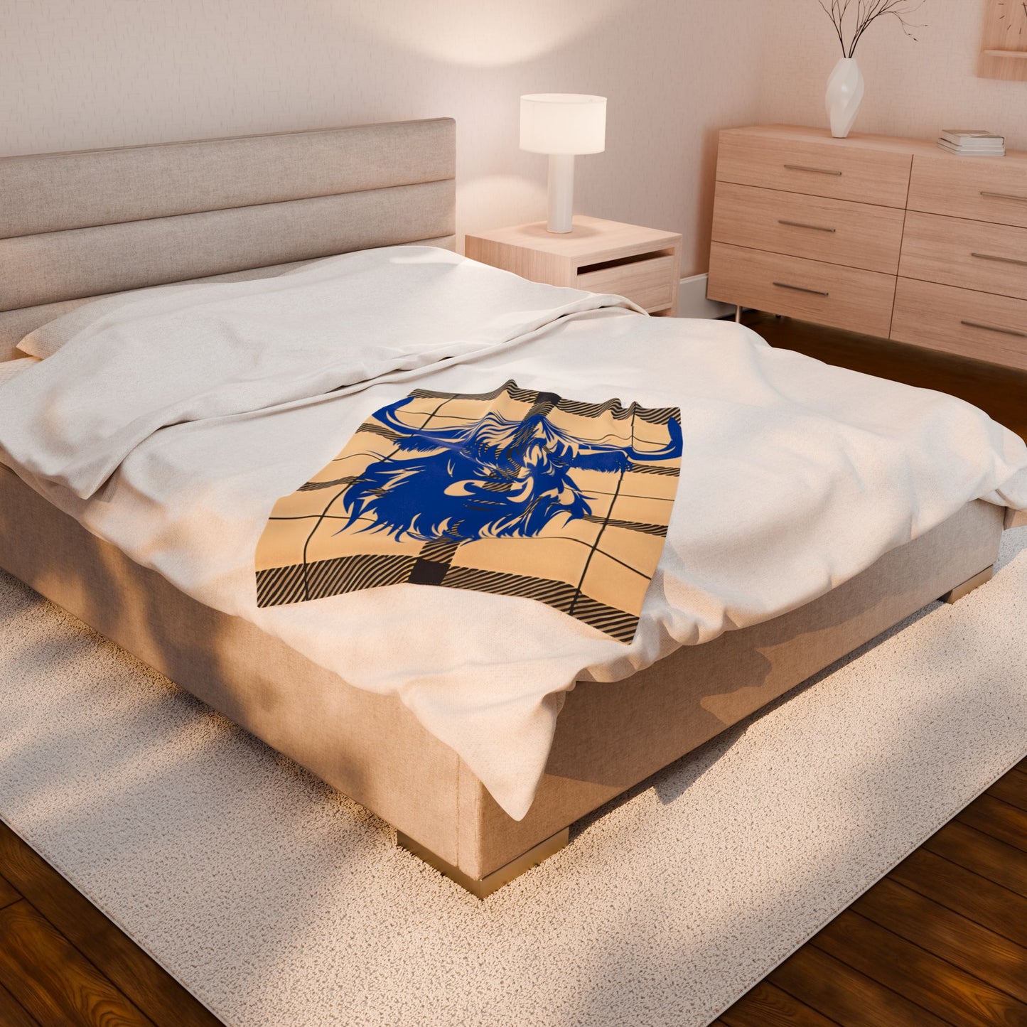 Highland Cow Plush Blanket - Cozy Soft Throw for Home Decor, Gift for Animal Lovers, Farmhouse Style, Holiday, Living Room